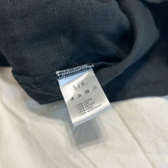 SIR the Label Patti 100% Linen Mini Dress Black Sleeveless Deep V Size Small - Picture 8 of 8